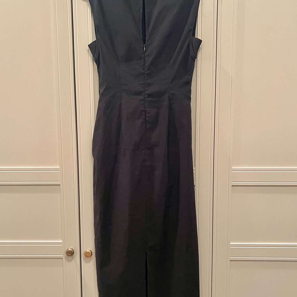 NEW Maeve Anthropologie Gathered Waist Sleeveless Midi Dress Black Women’s Small - Picture 10 of 13